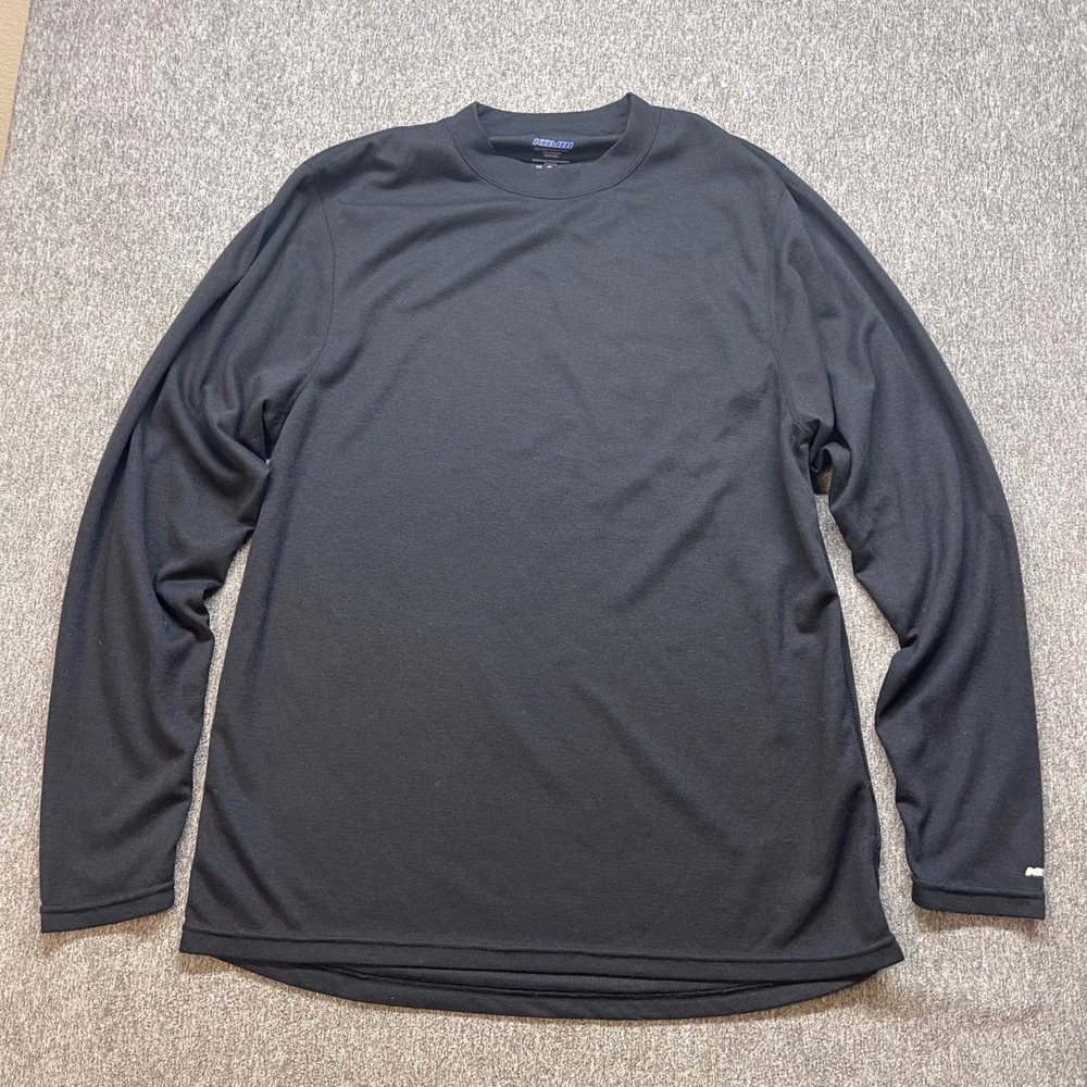 Kombi Mens XX Large Long Sleeve Baselayer Wool Blend Thermal Shirt Black